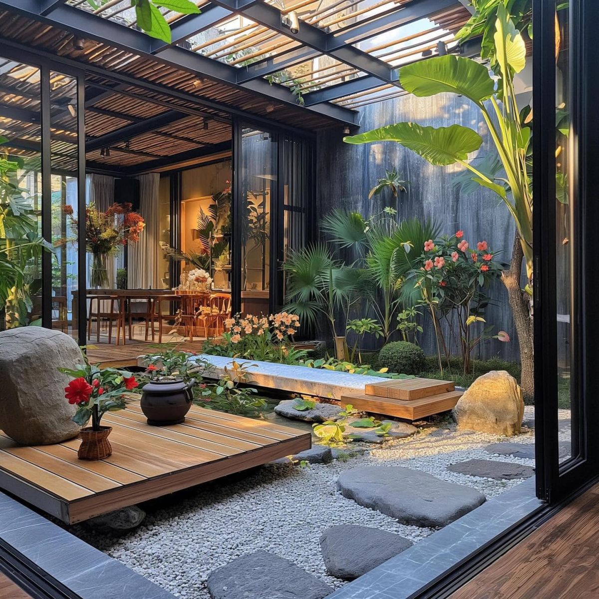 Ý tưởng thiết kế sân vườn sau nhà hiện đại